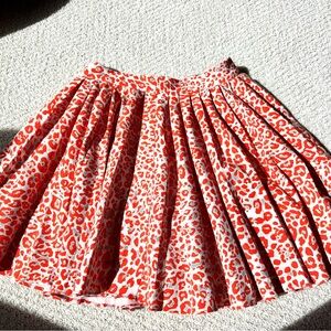 Leopard Print Orange Skirt